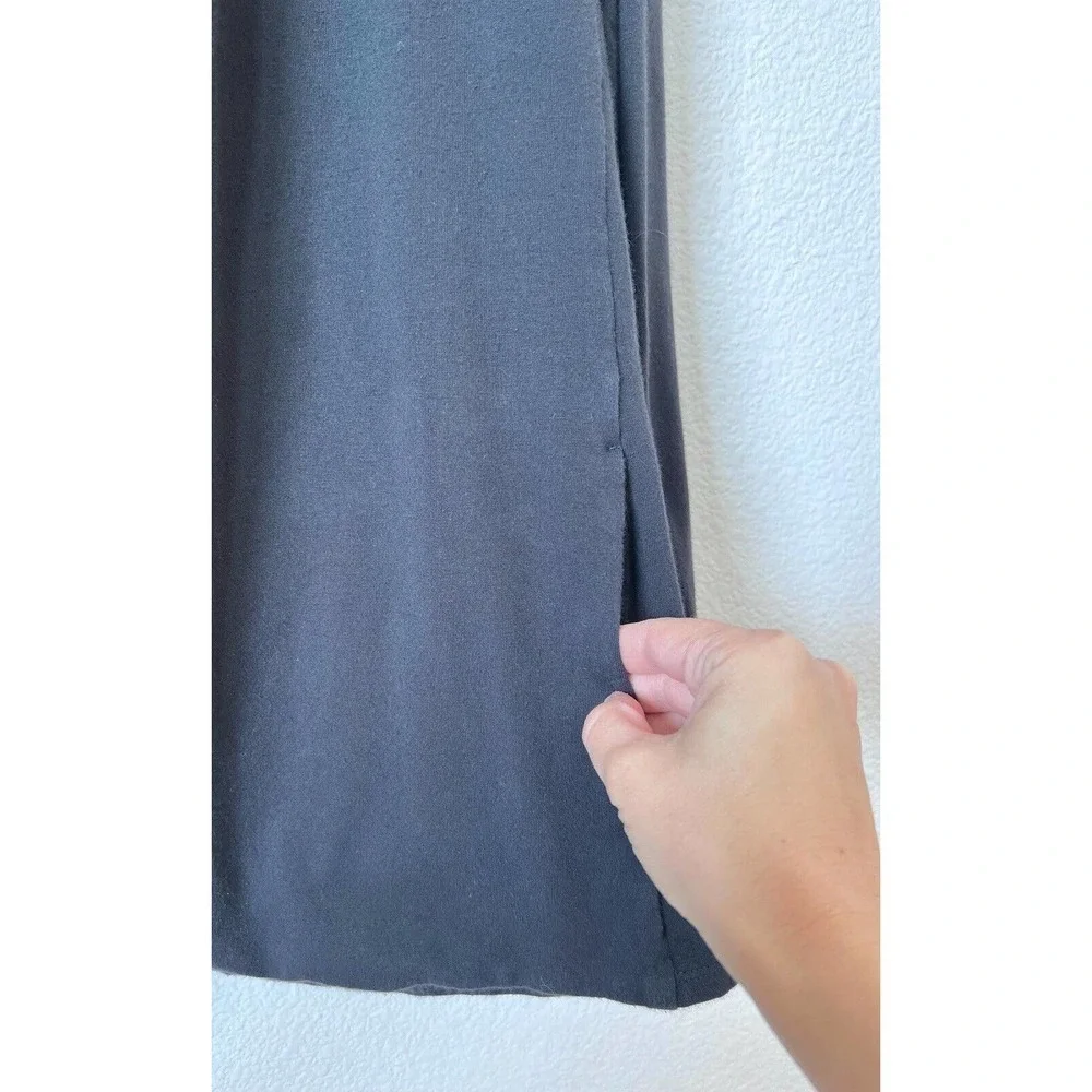 Eileen Fisher Open Hooded Cardigan Organic Cotton Black Size Small USA Pockets - Picture 4 of 5